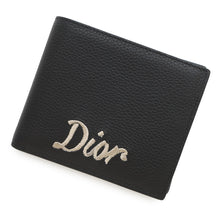 Load image into Gallery viewer, Dior Embroidered Logo Bifold Wallet Black Leather
