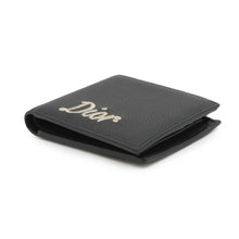 Load image into Gallery viewer, Dior Embroidered Logo Bifold Wallet Black Leather
