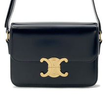 Load image into Gallery viewer, CELINE Classic Triomphe Shoulder Bag Black188423 Shiny Calf Leather

