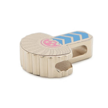 将图像加载到图库查看器中，HERMES TwillyRing Epaulette Blue/Pink Metal
