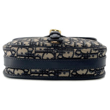 将图像加载到图库查看器中，Dior Oblique Bobby Shoulder Bag NavyM9319UTZQ Canvas Leather
