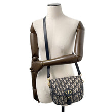 将图像加载到图库查看器中，Dior Oblique Bobby Shoulder Bag NavyM9319UTZQ Canvas Leather
