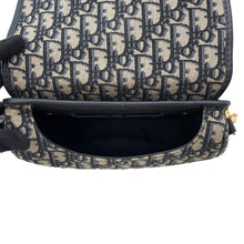将图像加载到图库查看器中，Dior Oblique Bobby Shoulder Bag NavyM9319UTZQ Canvas Leather
