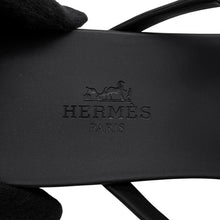 将图像加载到图库查看器中，HERMES Egeri Chaine d&#39;Ancre Sandals Black Rubber Size 37
