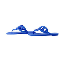 将图像加载到图库查看器中，HERMES Egeri Chaine d&#39;Ancre Sandals Blue Rubber Size 37

