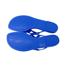 将图像加载到图库查看器中，HERMES Egeri Chaine d&#39;Ancre Sandals Blue Rubber Size 37
