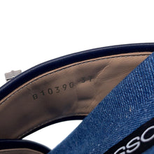 Load image into Gallery viewer, Sergio Rossi sr TWENTY BUCKLE Flat Sandals BlueB10390 Denim Crystal Size 37
