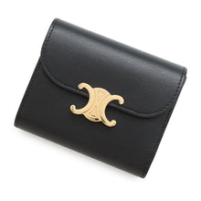 Load image into Gallery viewer, CELINE Triomphe Small Wallet Black10D783 Leather
