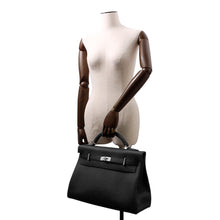 将图像加载到图库查看器中，HERMES Maxi Kelly Black Togo Leather Size 42
