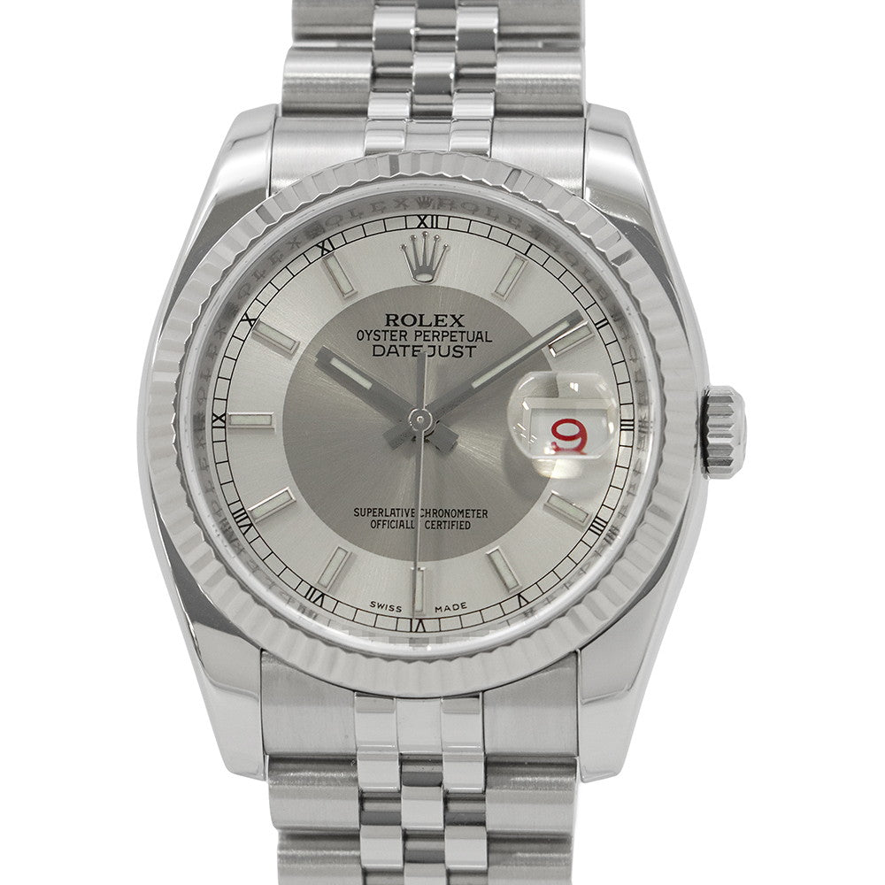 ROLEX Datejust W36mm Stainless Steel K18WG Silver/Gray Dial116234