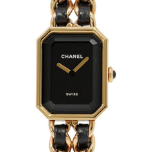 Load image into Gallery viewer, CHANEL Premiere Edition Original XL H26.1mmxW20mm Gold Plated Leather Black DialH6951
