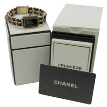 Load image into Gallery viewer, CHANEL Premiere Edition Original XL H26.1mmxW20mm Gold Plated Leather Black DialH6951
