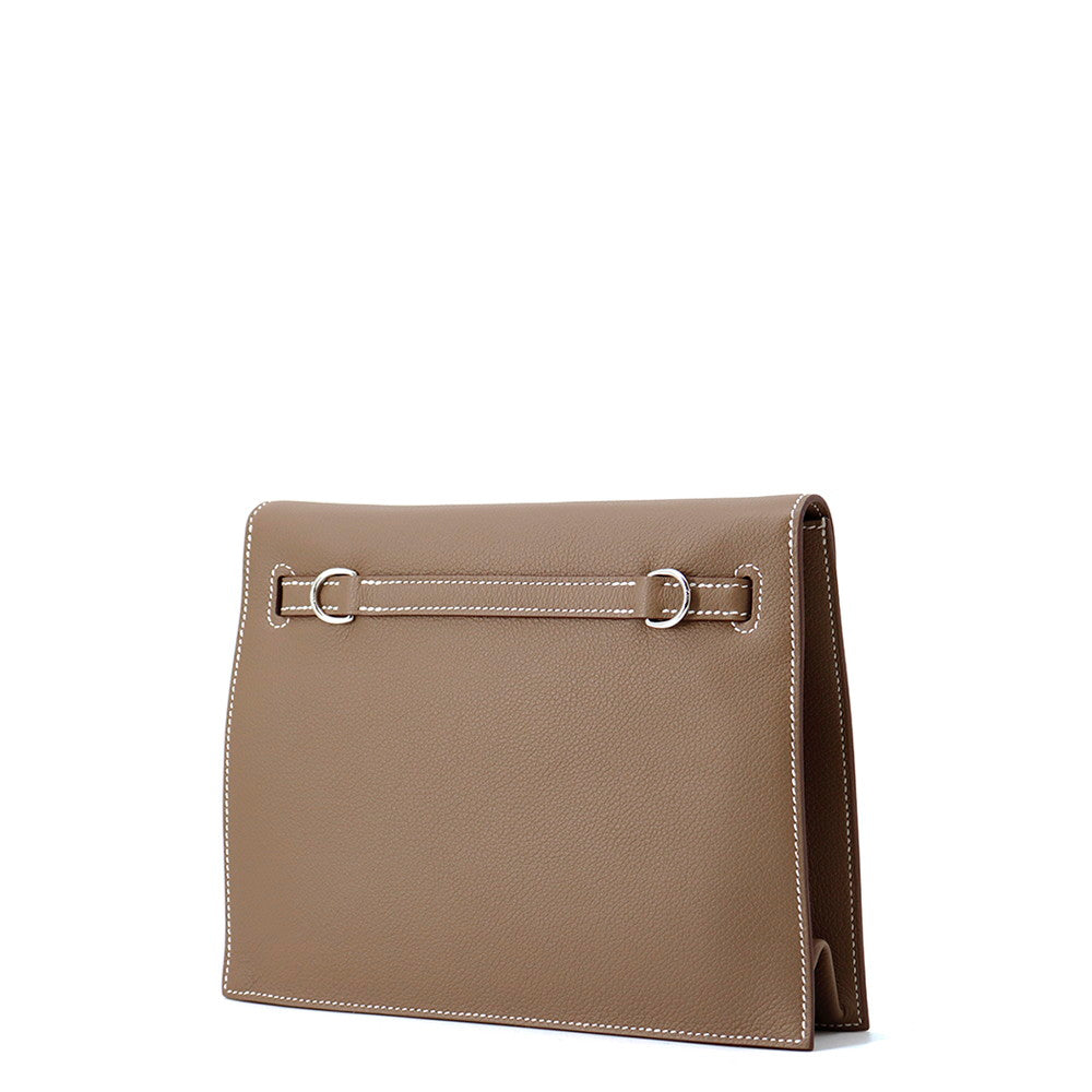 HERMES Kelly Dance 2 Verso Etoupe/Gris Pale Evercolor