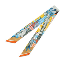 Load image into Gallery viewer, HERMES Twilly DANSE PACIFIQUE Dance Pacific Jaune/Orange/Multicolor Silk100%
