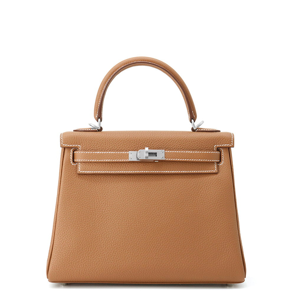 HERMES Kelly Retourne sewing Gold Togo Leather Size 25