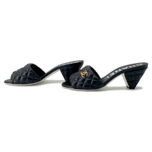 将图像加载到图库查看器中，CHANEL Matelasse Sandals BlackG38820 Lambskin Size 38C
