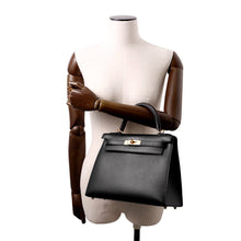 Load image into Gallery viewer, HERMES Kelly Sellier Black Epsom Size 28
