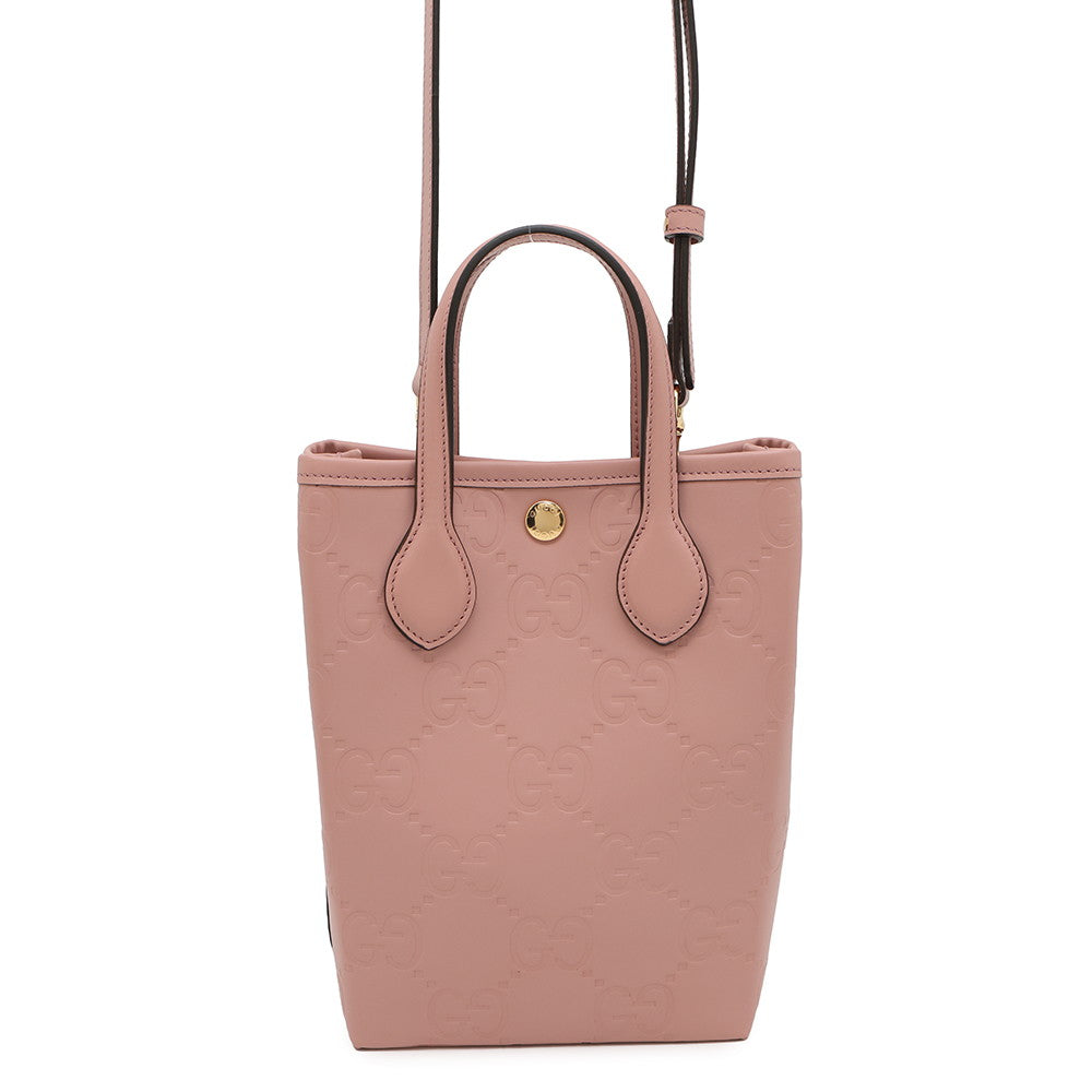 GUCCI 2WAY GG Super Mini Bag Pink790133 Leather