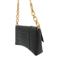 Load image into Gallery viewer, BALENCIAGA Downtown ChainShoulder Bag Black689121 Croco embossed leather Size XS
