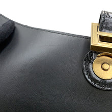 Load image into Gallery viewer, BALENCIAGA Downtown ChainShoulder Bag Black689121 Croco embossed leather Size XS
