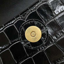 Load image into Gallery viewer, BALENCIAGA Downtown ChainShoulder Bag Black689121 Croco embossed leather Size XS
