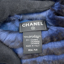 将图像加载到图库查看器中，CHANEL Orirag Scarf Navy/Brown Orirag 70% Cashmere30%

