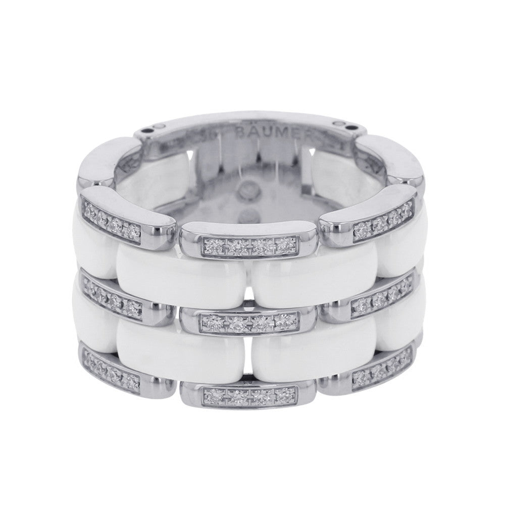 CHANEL Ultra Diamond Ring Size 56/Approximately No. 15 K18WG Ceramic