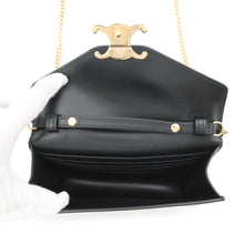 将图像加载到图库查看器中，CELINE Chain Wallet Triomphe Margo Black10L033 Shiny Calf Leather
