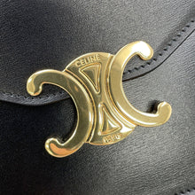 将图像加载到图库查看器中，CELINE Chain Wallet Triomphe Margo Black10L033 Shiny Calf Leather
