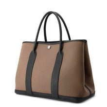 Load image into Gallery viewer, HERMES Garden Party Etoupe/Black Toile Officier Negonda Leather Size PM
