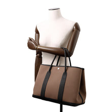 Load image into Gallery viewer, HERMES Garden Party Etoupe/Black Toile Officier Negonda Leather Size PM
