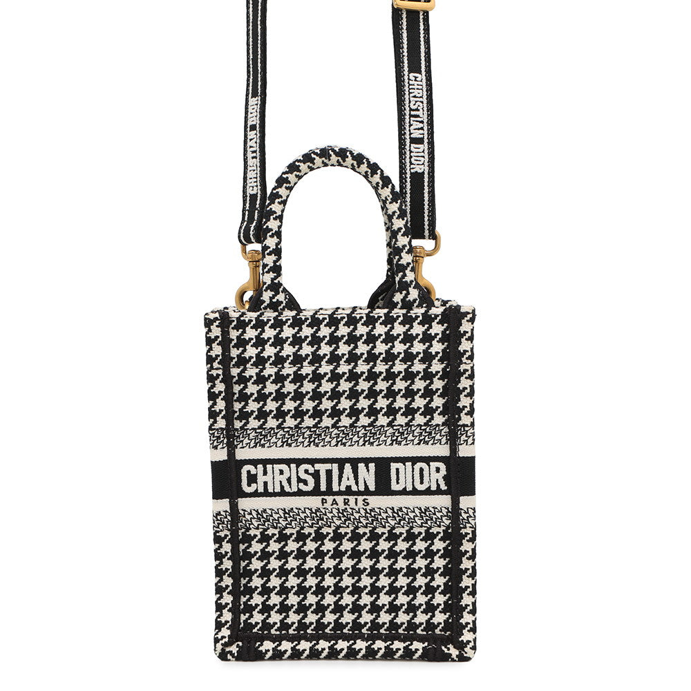 Dior Book Tote Mini Phone Bag Vertical Black/WhiteS5555CZAE Canvas