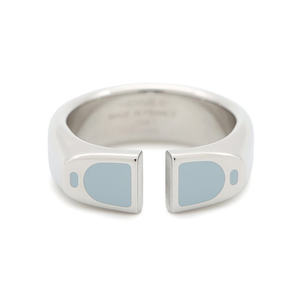 HERMES Etrier Ring Size 64 Blue RunH100060FJ0360 Metal
