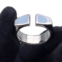 将图像加载到图库查看器中，HERMES ★Etrier Ring Size 64 Blue RunH100060FJ0360 Metal
