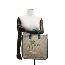 Load image into Gallery viewer, GUCCI Children&#39;s Tote Bag Beige/Emerald Green605831 Straw

