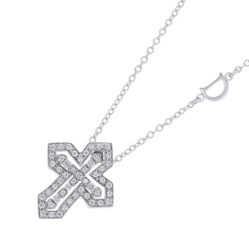 Damiani Belle Epoque Crown Necklace Size S20089078 18K White Gold