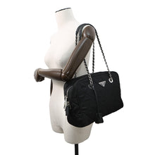 将图像加载到图库查看器中，PRADA Quilted ChainTote Bag Black1BB903 Nylon
