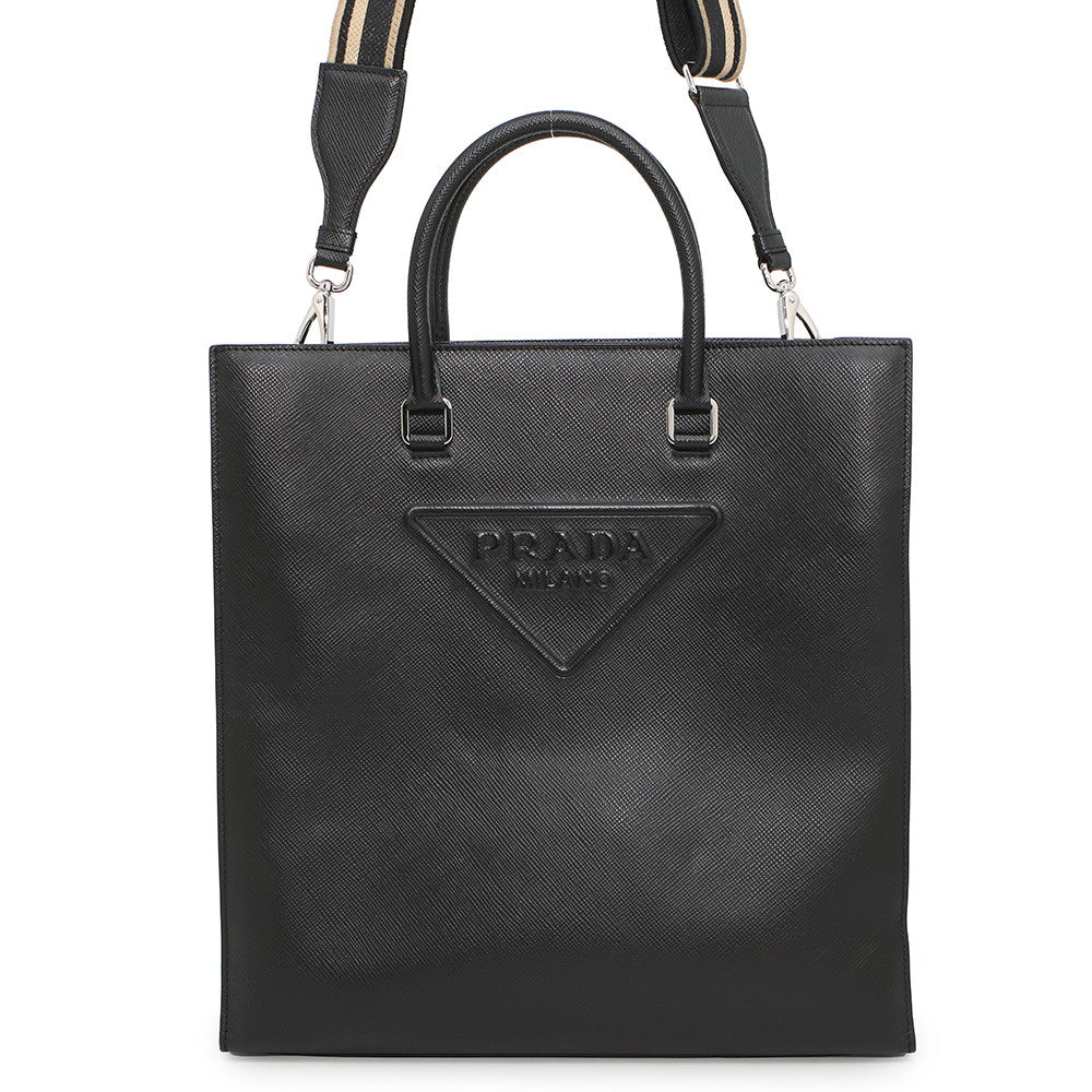 PRADA Saffiano Leather 2way Tote Bag Black2VG084 Leather