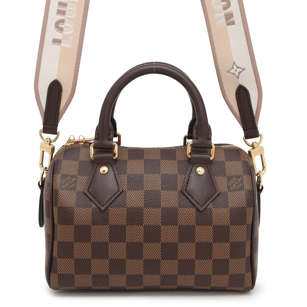 LOUIS VUITTON Speedy Bandouliere RedN40489 Damier Ebene Canvas Size 20
