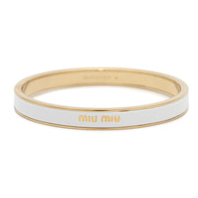 Load image into Gallery viewer, MIUMIU Logo Bangle Size M White5JB408 Metal Enamel
