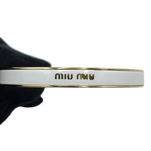 将图像加载到图库查看器中，MIUMIU ★Logo Bangle Size M White5JB408 Metal Enamel
