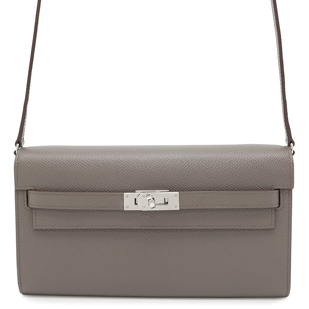 HERMES Kelly wallet long to go Etain Epsom
