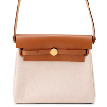 Load image into Gallery viewer, HERMES Herbag zip Fauve Toile Military Vache Hunter Leather Size Mini
