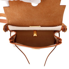 Load image into Gallery viewer, HERMES Herbag zip Fauve Toile Military Vache Hunter Leather Size Mini
