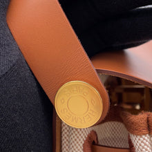 Load image into Gallery viewer, HERMES Herbag zip Fauve Toile Military Vache Hunter Leather Size Mini
