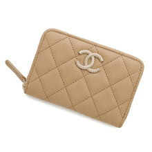 Load image into Gallery viewer, CHANEL Matelasse Classic Zip Coin Purse Beige Caviar Leather
