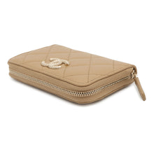 Load image into Gallery viewer, CHANEL Matelasse Classic Zip Coin Purse Beige Caviar Leather
