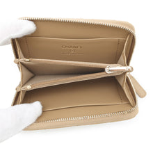 Load image into Gallery viewer, CHANEL Matelasse Classic Zip Coin Purse Beige Caviar Leather
