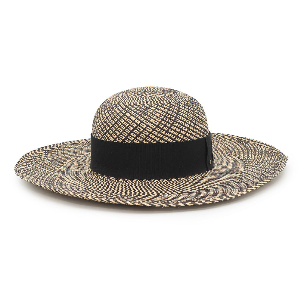 HERMES straw hat Size 58 Beige/Black Straw