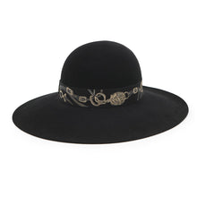 Load image into Gallery viewer, HERMES Francoise Hat BRIDES de GALA Size 57 Black Wool 100%
